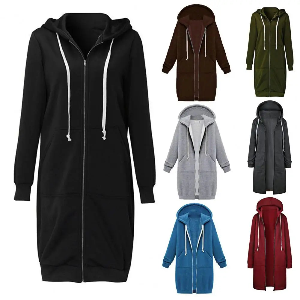 Plush Hooded Drawstring Women Jacket -