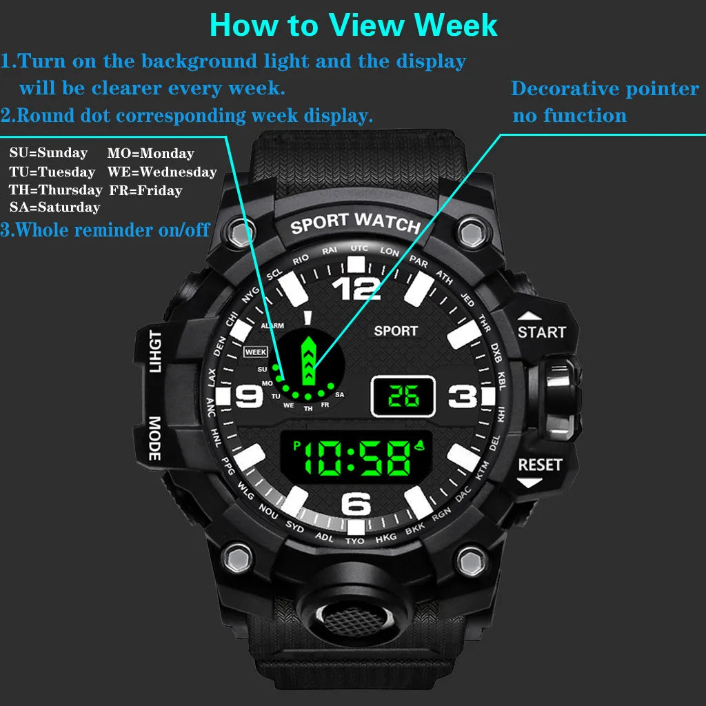 Fashion Men's Watch Sports Electronic Wristwatch -
