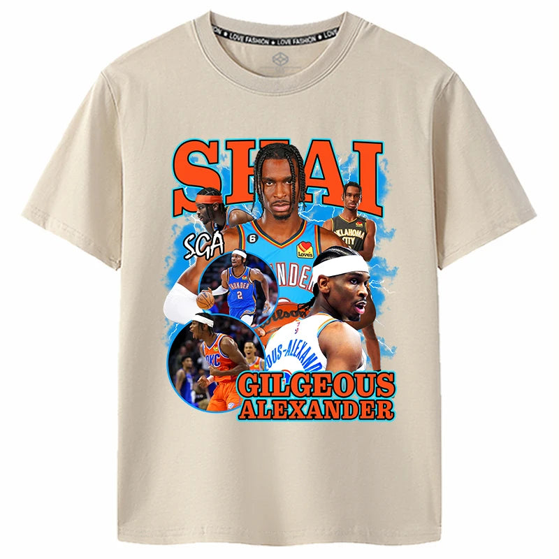OKC Thunder NO.2 SGA Alexander Print Cotton T-shirt -
