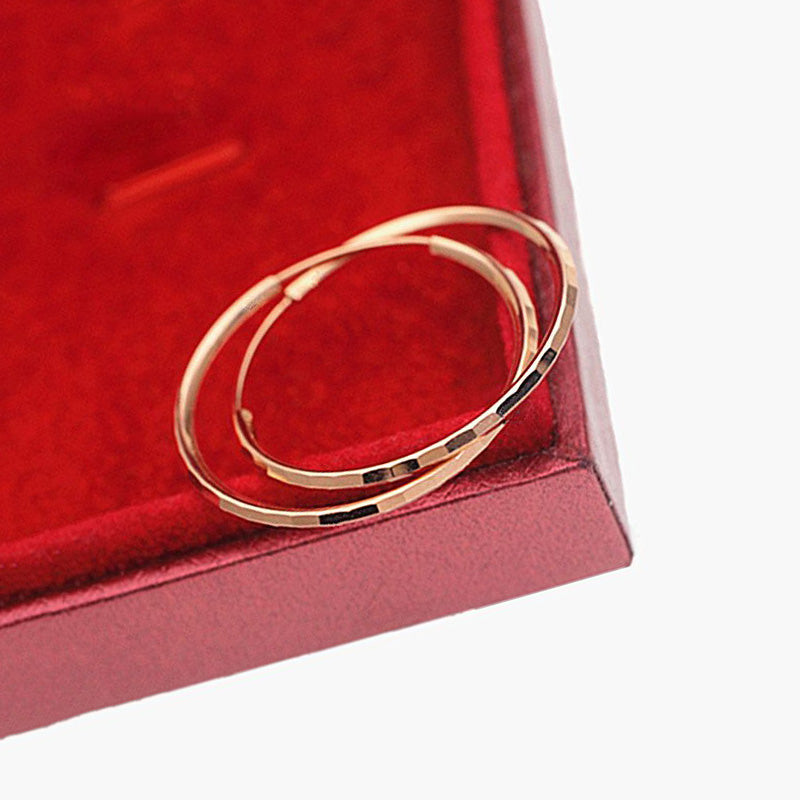Gold Faceted Shiny Ear Rings for Women -