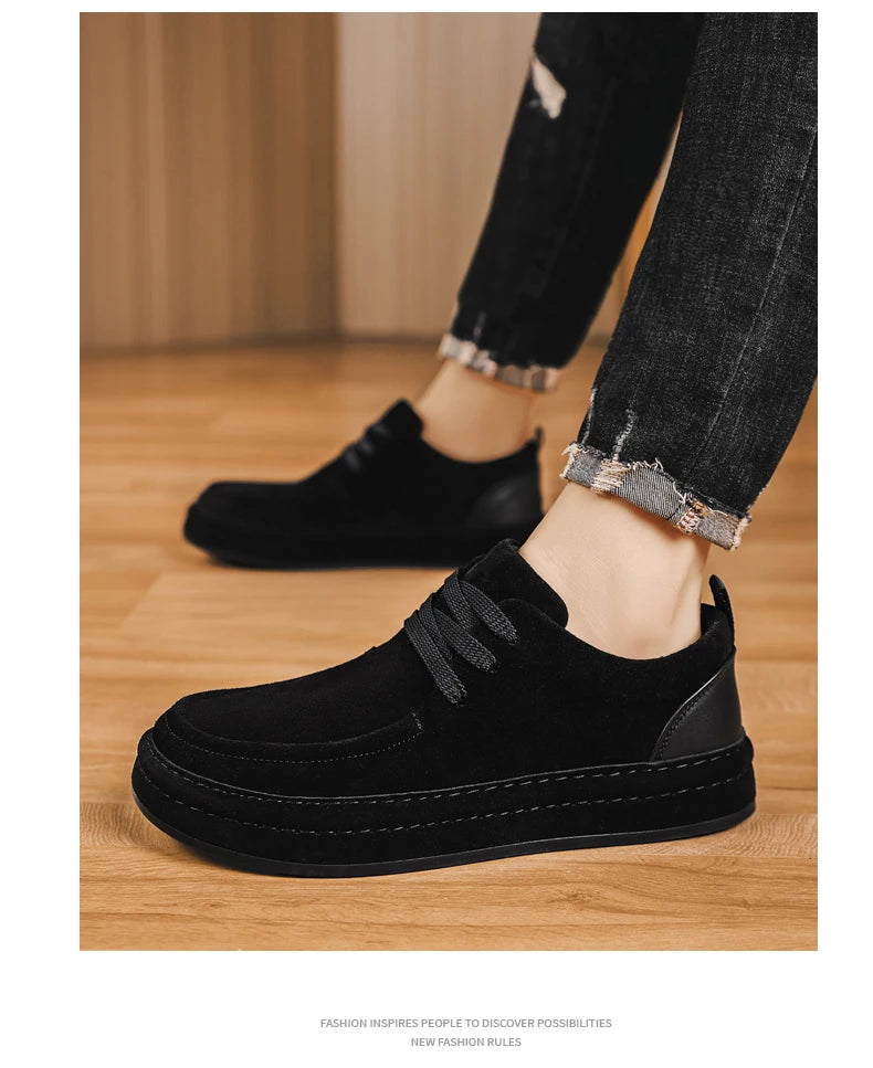 Men's Shoes Are Fashionable Brown Casual Shoes Made of Durable Suede Material Comfortable Walking Shoes Suitable for Daily Wear -