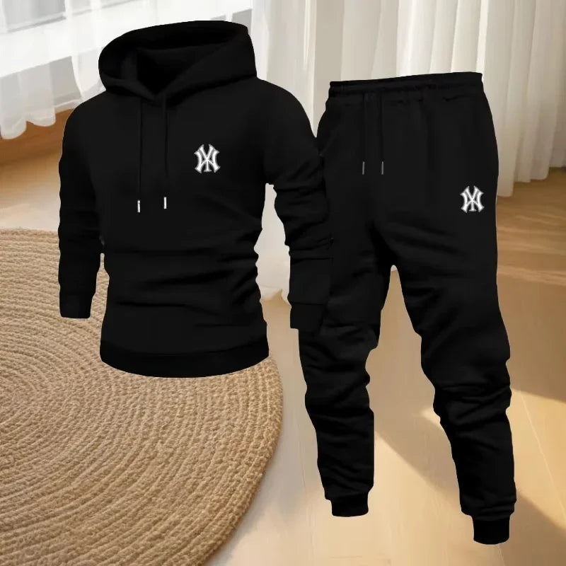 Men's hooded pullover and jogging pants two-piece set -