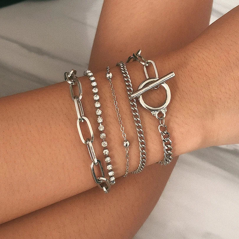 4pcs Cuban Chain Bracelets -