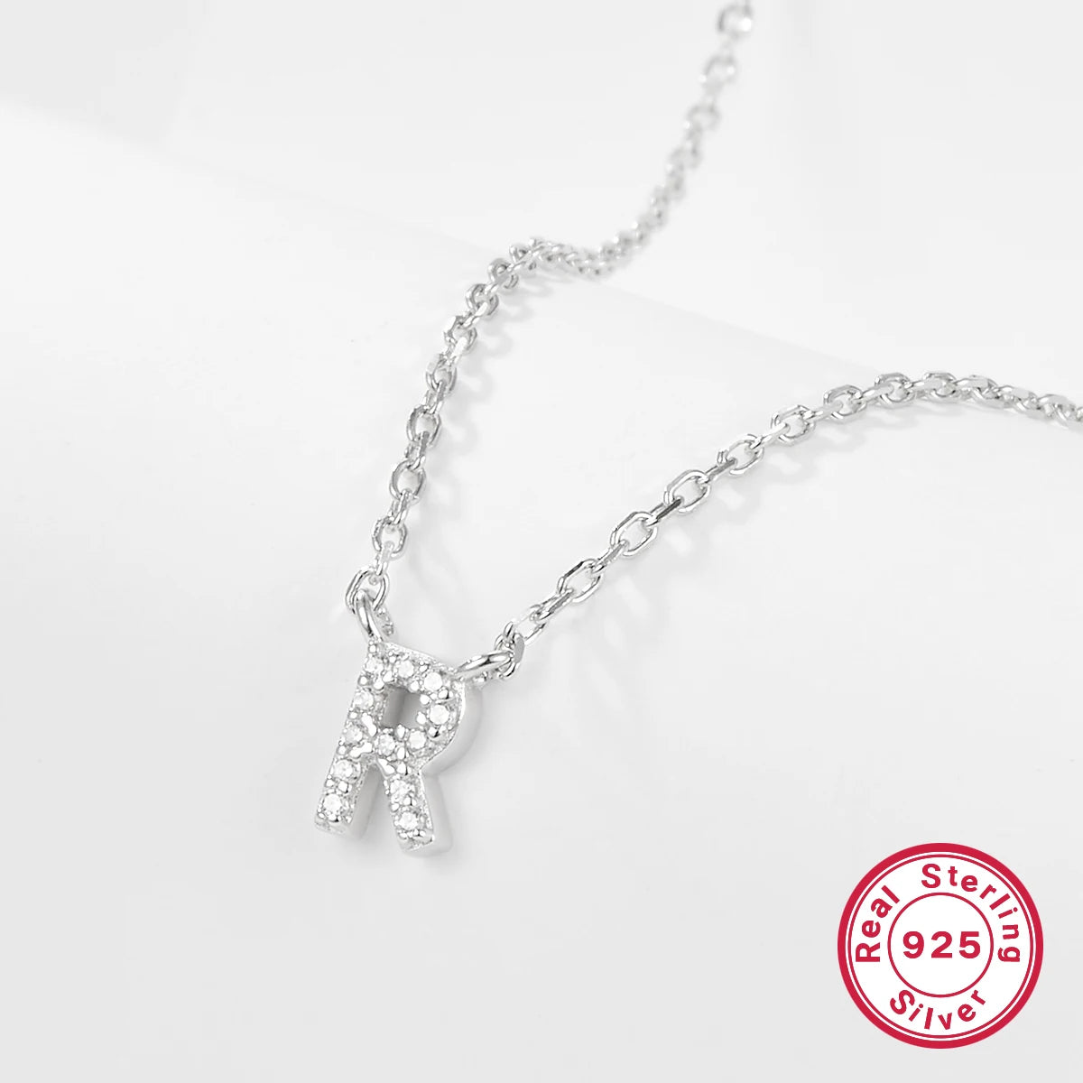 Sterling silver light luxury exquisite letter pendant necklace -