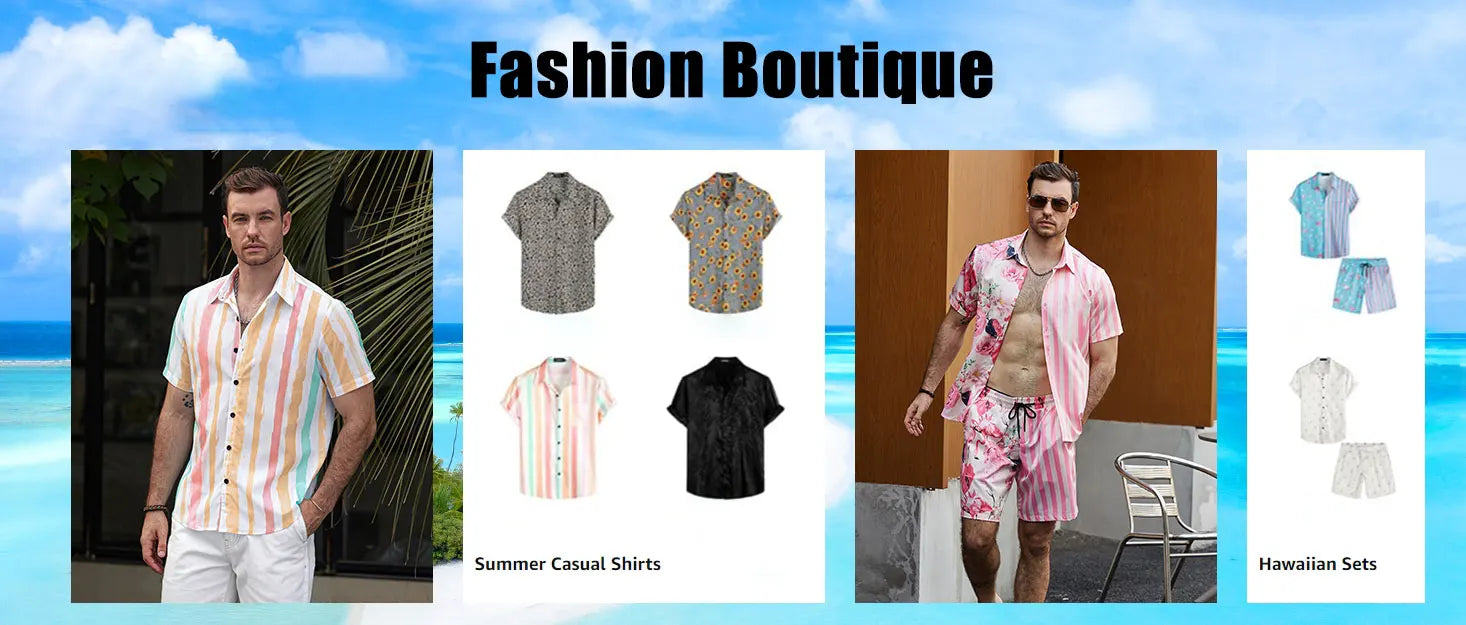 Summer Men's Short Sleeve Shirt And Beach Shorts Set Outdoor Sports Comfortable Men's Shorts Hawaii Men's Travel Casual Shirt -