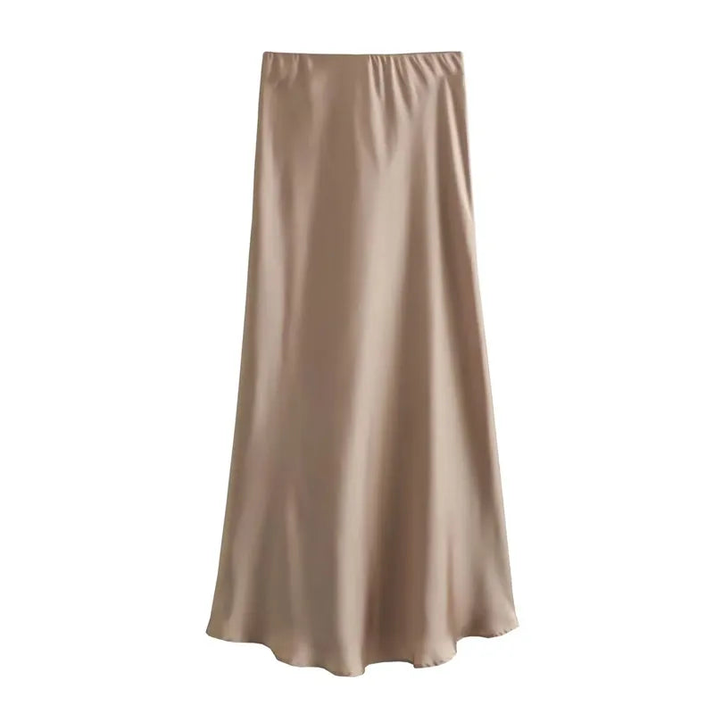 Elevate your wardrobe with this high-waisted satin skirt for women—perfect for adding a touch of elegance to any outfit! -
