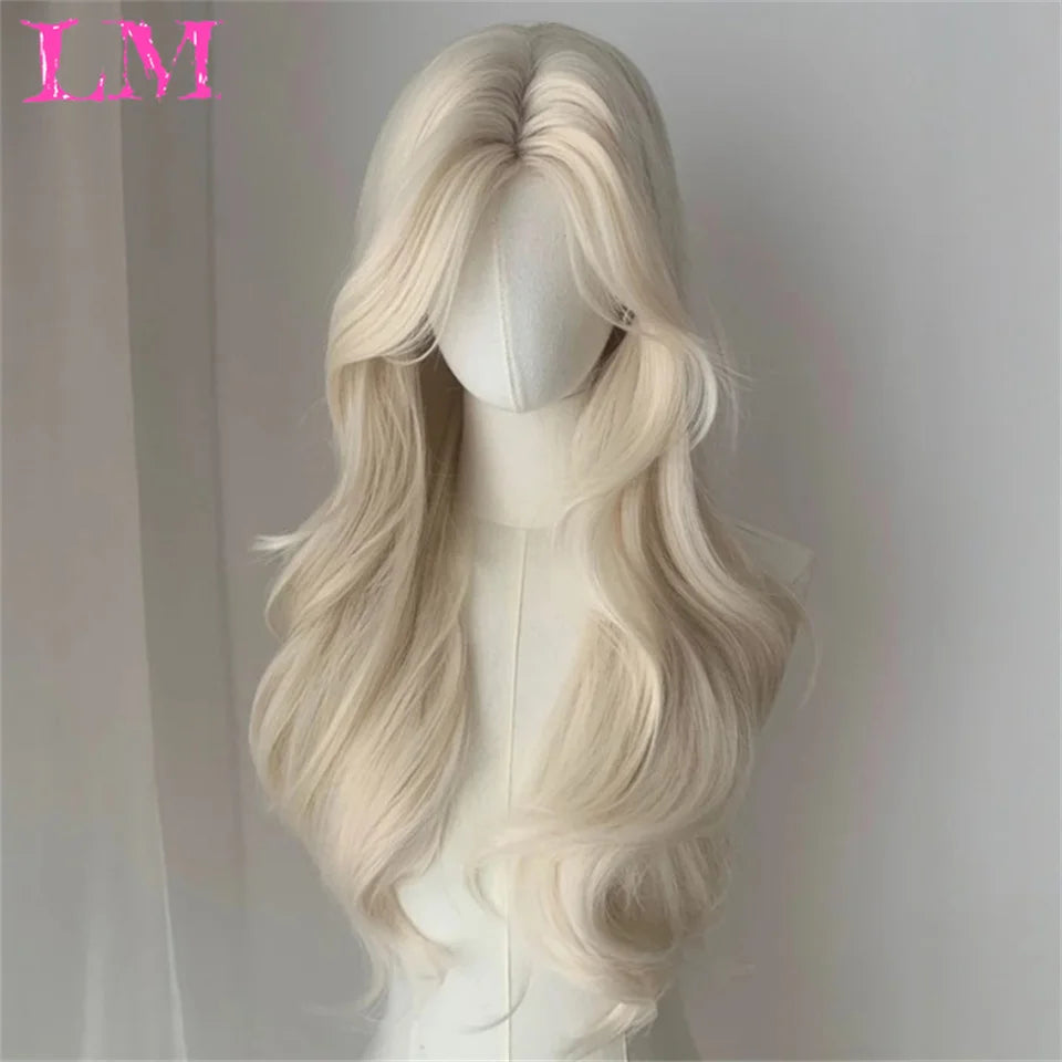 Elevate your style with this 38-inch long ombre brown, red, and blonde highlight straight lace front wig. Perfect for a chic and trendy look, this wig offers versatility and glamour for various occasions. -