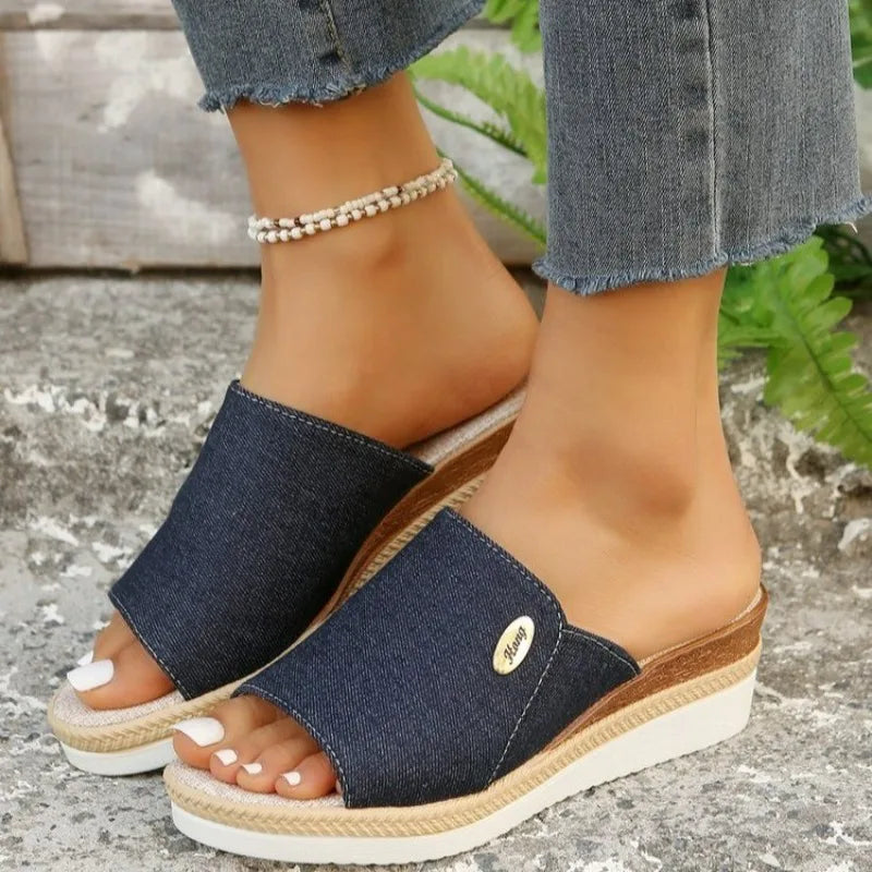 Women's High Heels Slippers New Summer Beach Platform Wedge Sandals Female Fashion Outdoor Ladies Slides Sandalias Mujer -