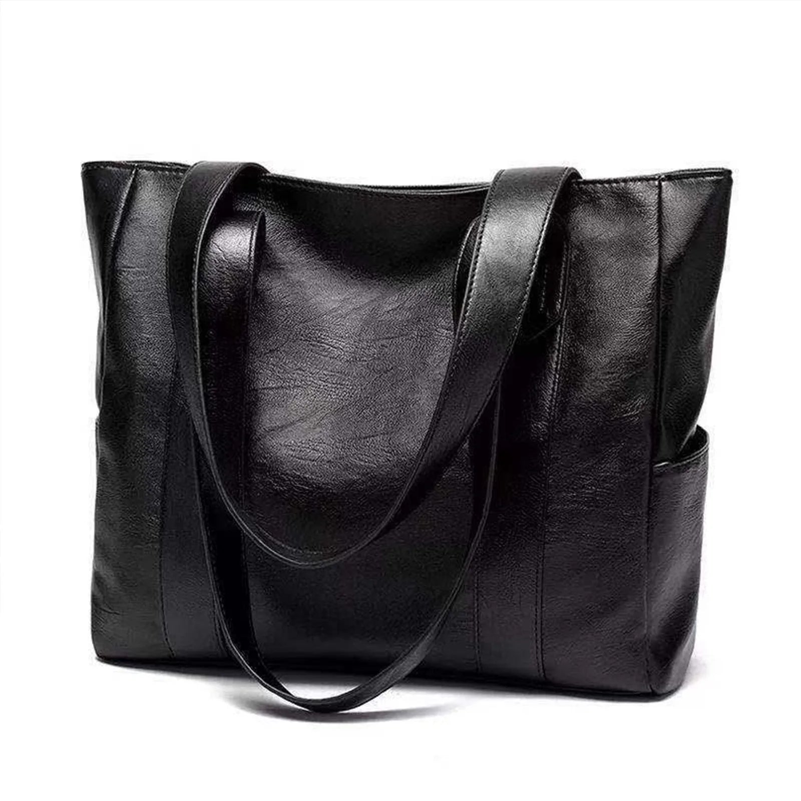 Carry all your essentials in style with this large capacity tote bag designed for women. The single shoulder handbag is crafted from soft leather, providing a chic and versatile accessory for any outfit. -