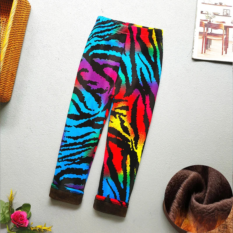 Baby Girl Clothes Kid Legging Girl Winter Autumn Thick Warm Cartoon Leggings Pants Boys Girls Leggings Plus Velvet Trousers -
