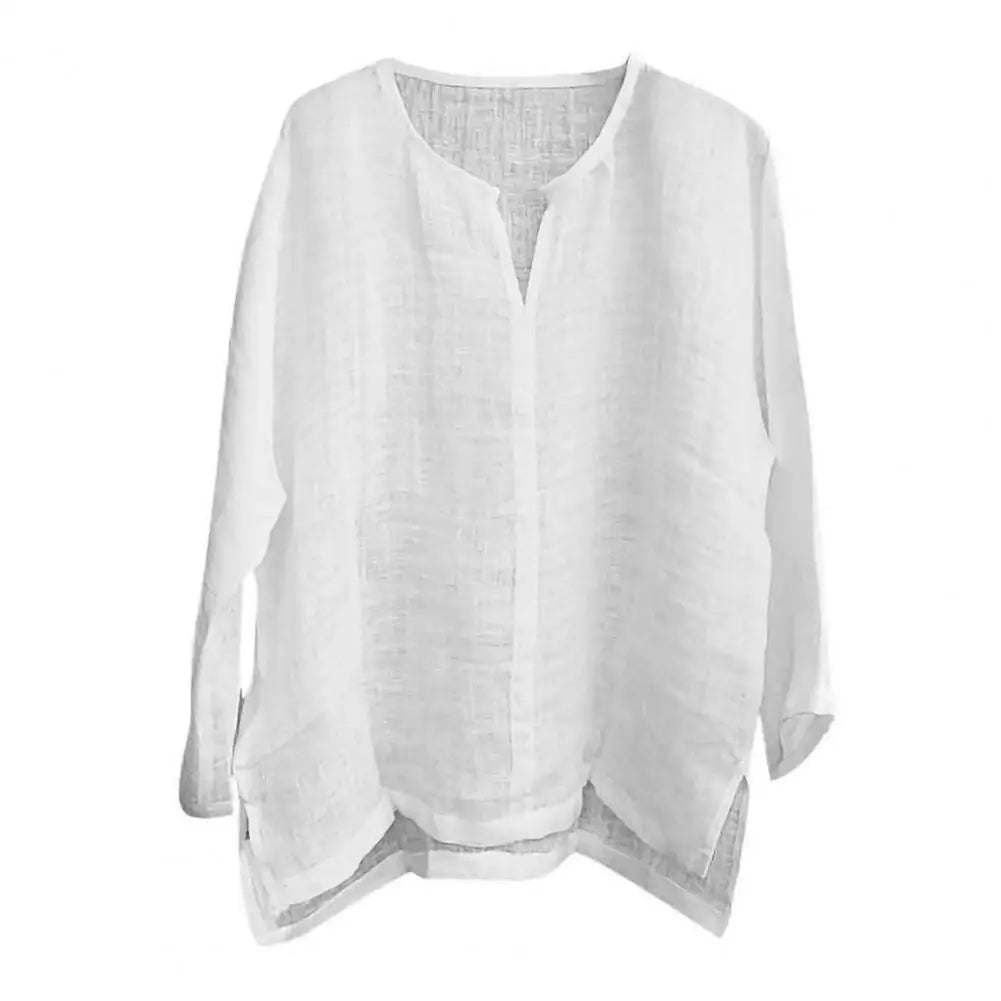 V Neck Men Shirt Long Sleeve -