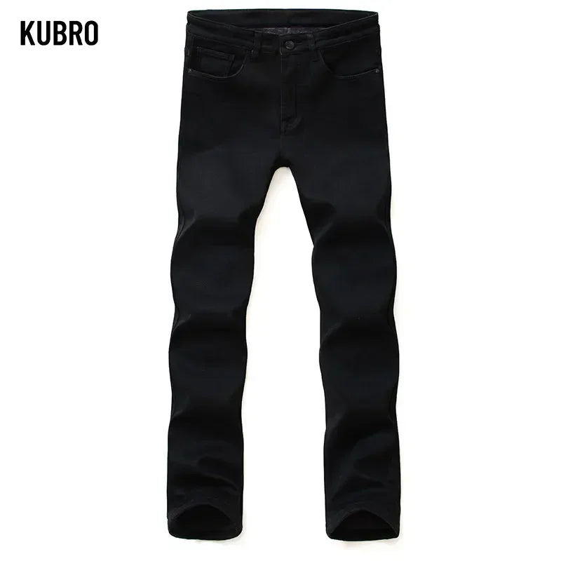 Classic Mens Jeans - Straight Fit Smart Casual Denim Pants -