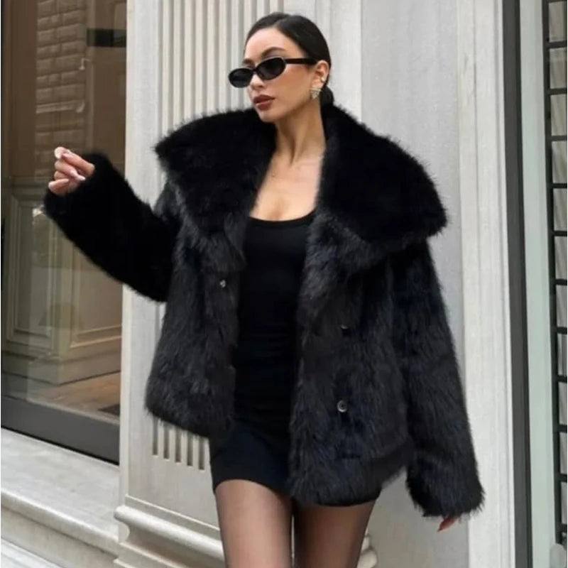 Fur Coat Plush Fluffy Women's -