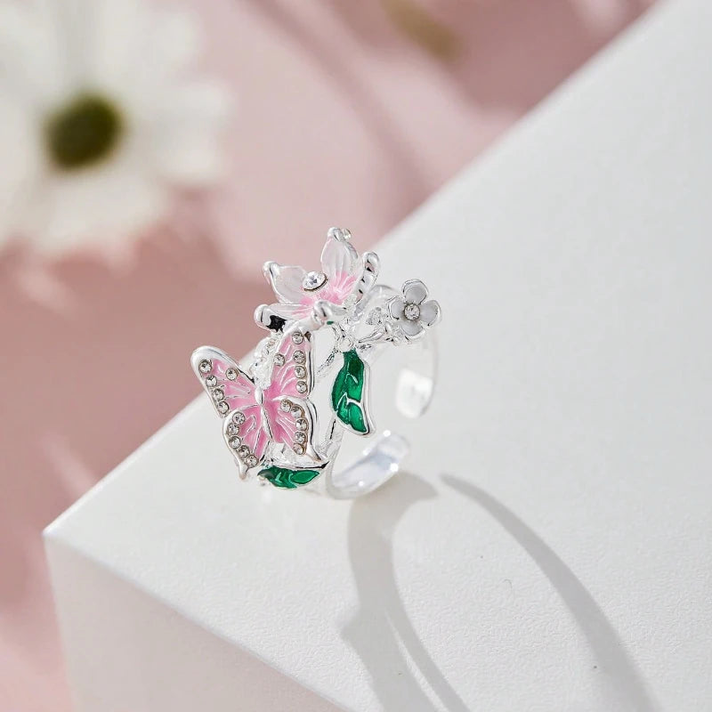 Aesthetic Flower Butterfly Rings -