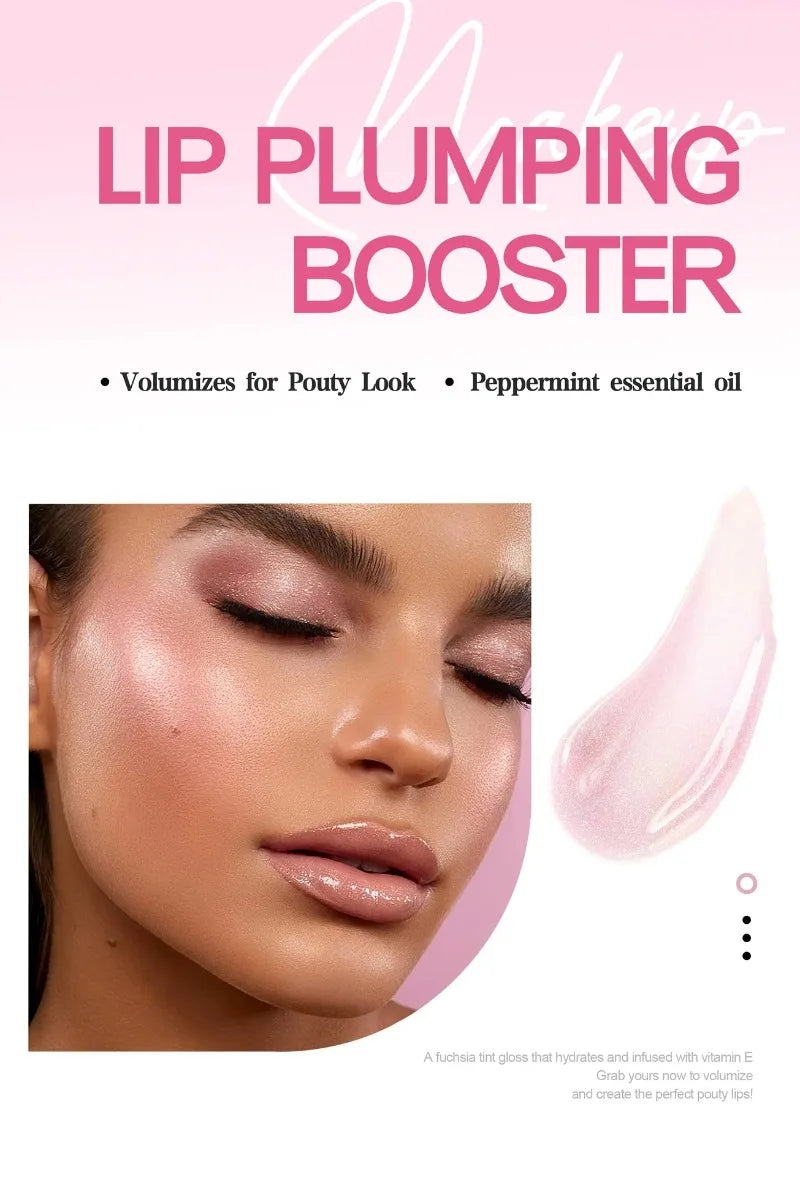 Lip Plumping Booster Lasting Sexy Plumper Glitter Red Nude Lipstick Liquid Waterproof Moisturize Oil Lipgloss Makeup Lip Care -
