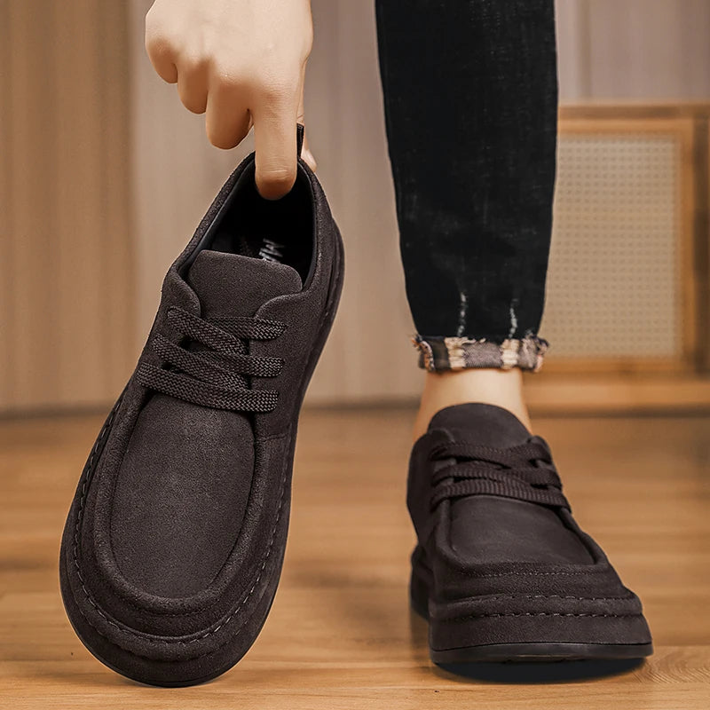 Men's Shoes Are Fashionable Brown Casual Shoes Made of Durable Suede Material Comfortable Walking Shoes Suitable for Daily Wear -