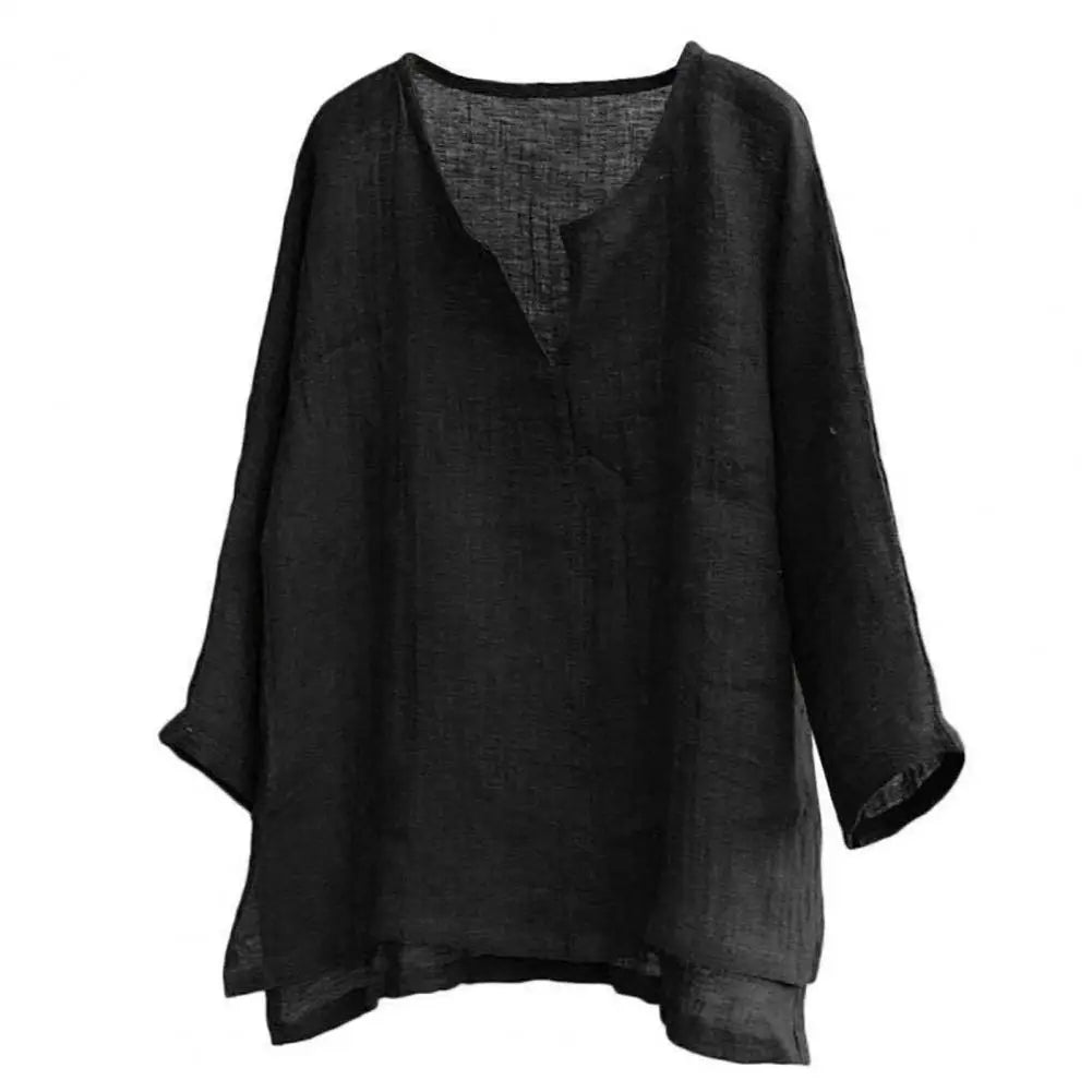 V Neck Men Shirt Long Sleeve -