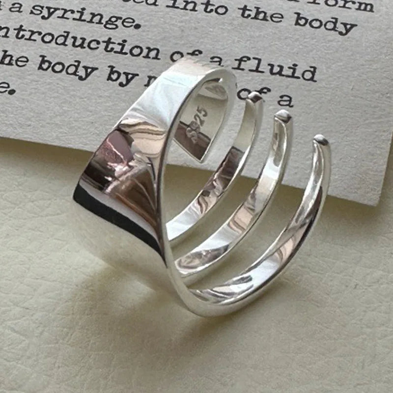 Sterling Silver Hollow Out Rings -