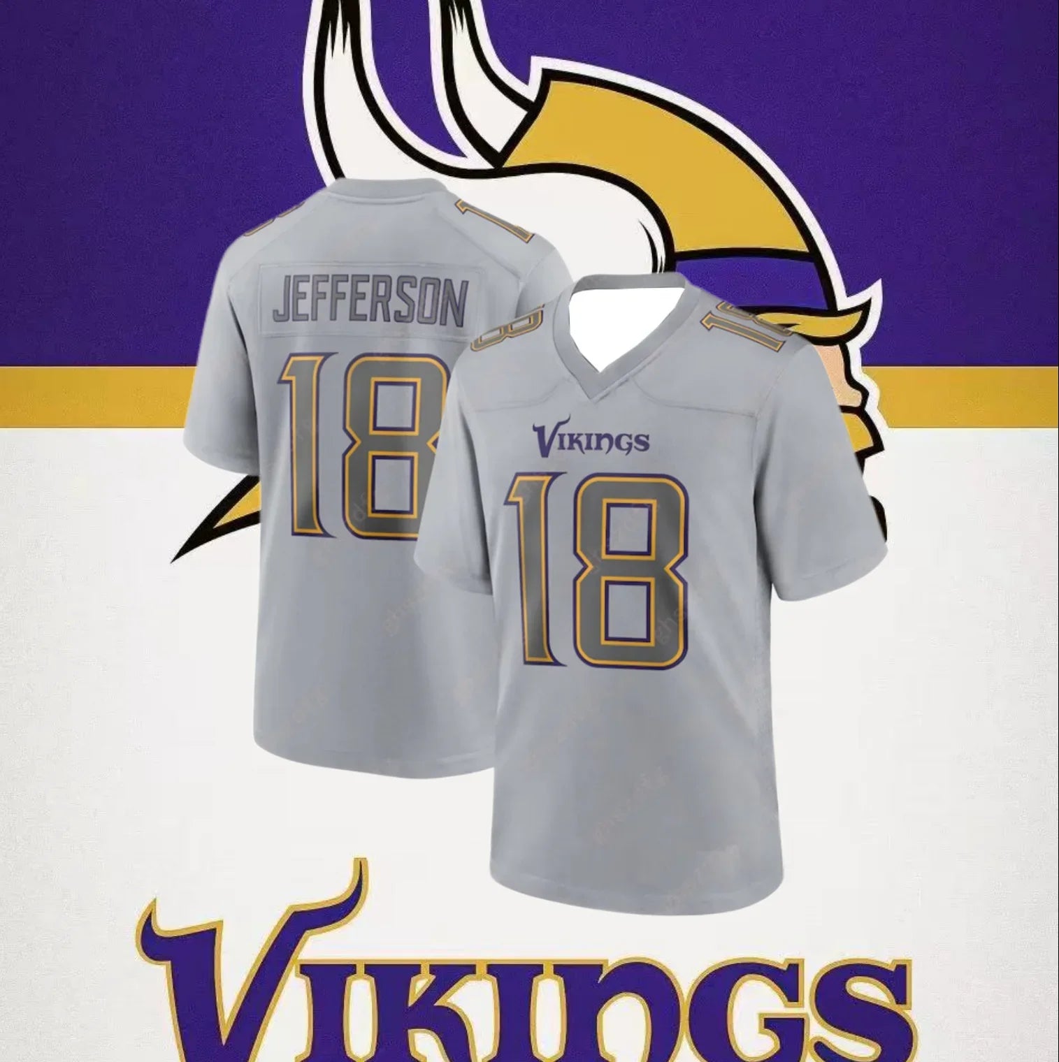 Men and Women Jersey Justin Jefferson Vikings Game Jersey #18 -