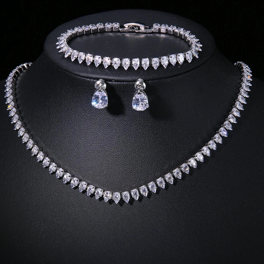 Gorgeous Buling AAA Clear Round Cubic Zirconia Earrings -