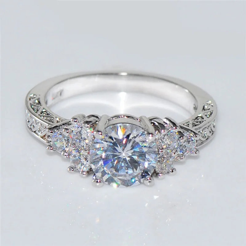 Exquisite Fashion Silver Color Engagement Rings -