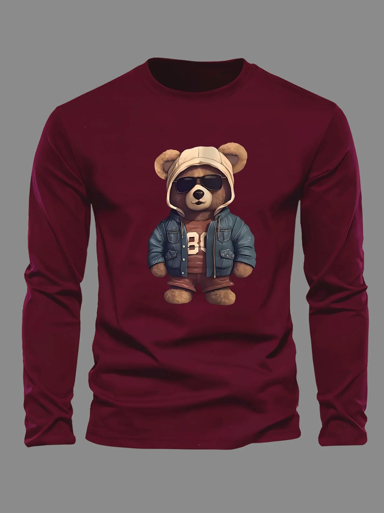 Men's 100% pure cotton long sleeved T-shirt top -