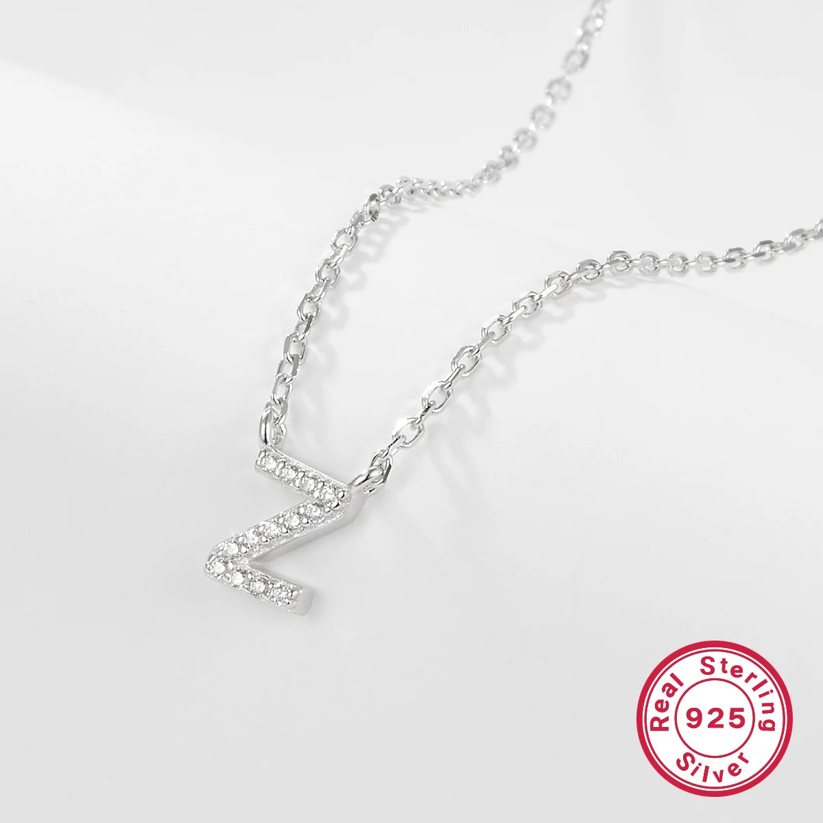 Sterling silver light luxury exquisite letter pendant necklace -