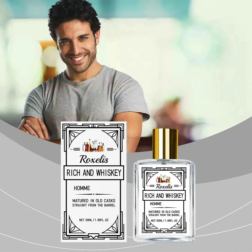 Men's Perfume Charming Whiskey Pheromone Natural Charm Attract Women Long-lasting Refreshing Elegant Fragrance Ideal Gift Dating -