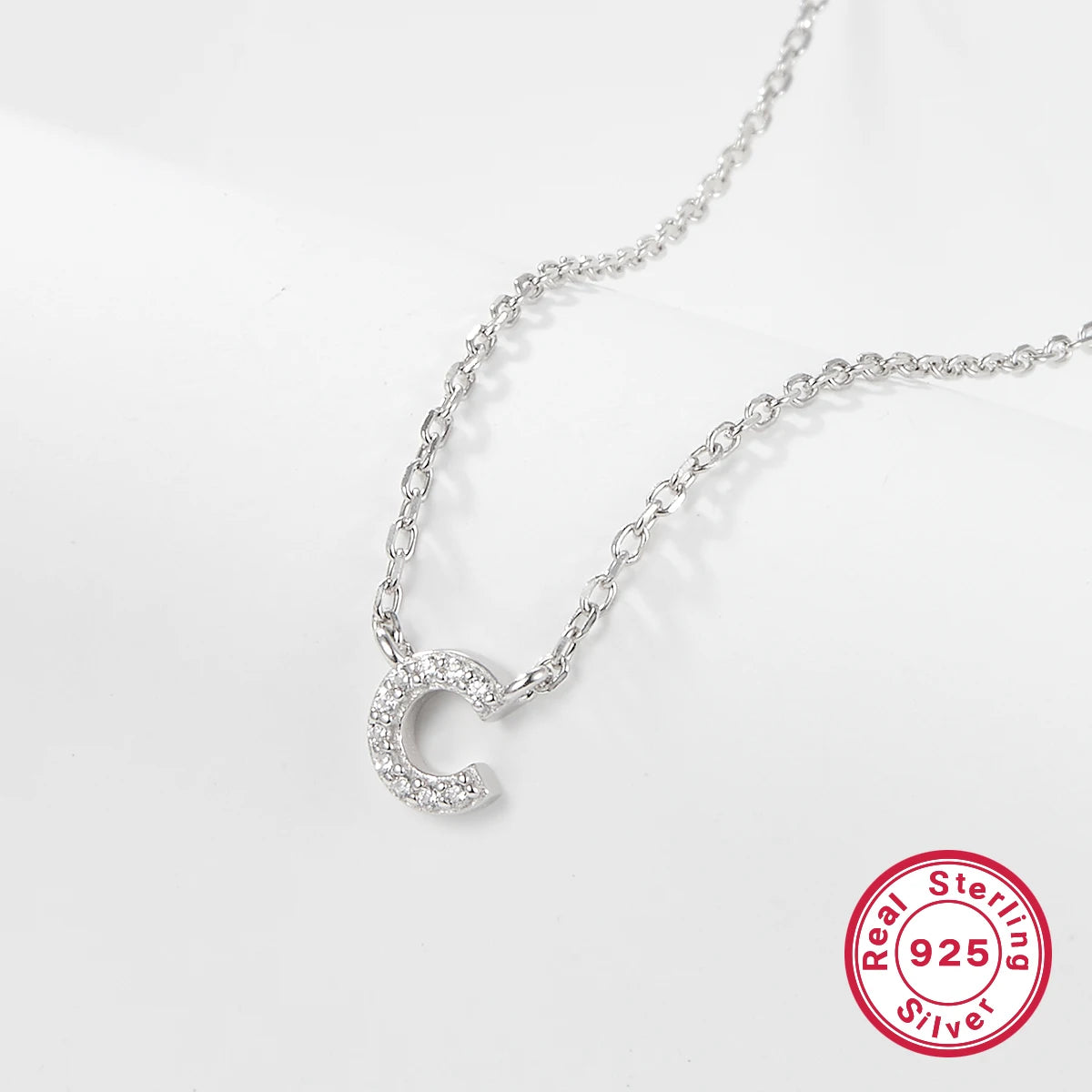 Sterling silver light luxury exquisite letter pendant necklace -