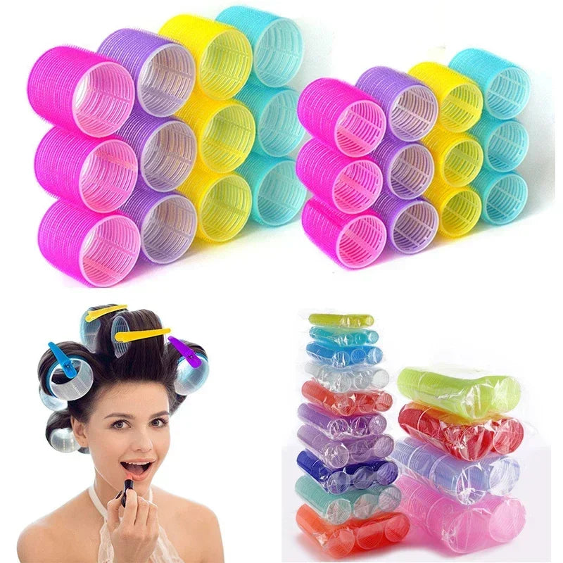 Hair Rollers Self Grip Hook Hair Curlers Heatless Roller Salon Dressing Curlers Jumbo Size Sticky Hair Styling Tools -