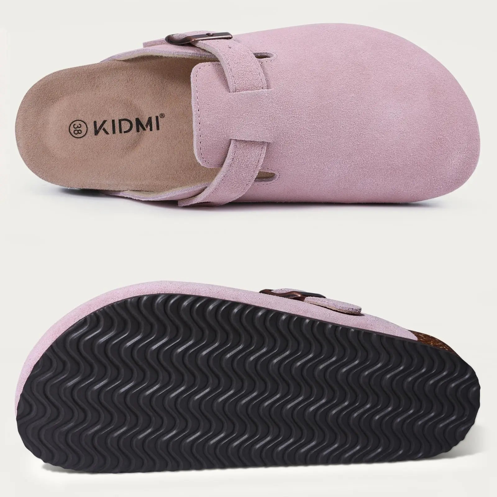 Evshine 2024 Women Cork Slides Classic Clogs For Women Fashion Mules Indoor Home Cork Suede Slippers Outdoor Soft Beach Slippers -