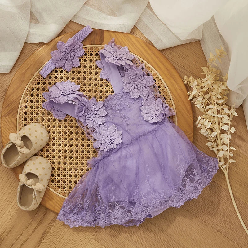 Dress your little one to impress with this adorable party romper for baby girls—perfect for special occasions and celebrations! -