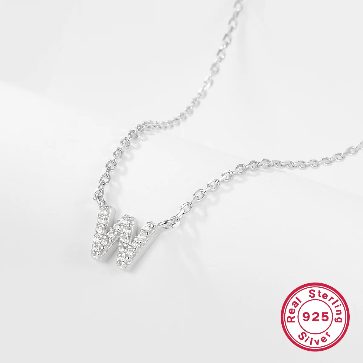 Sterling silver light luxury exquisite letter pendant necklace -