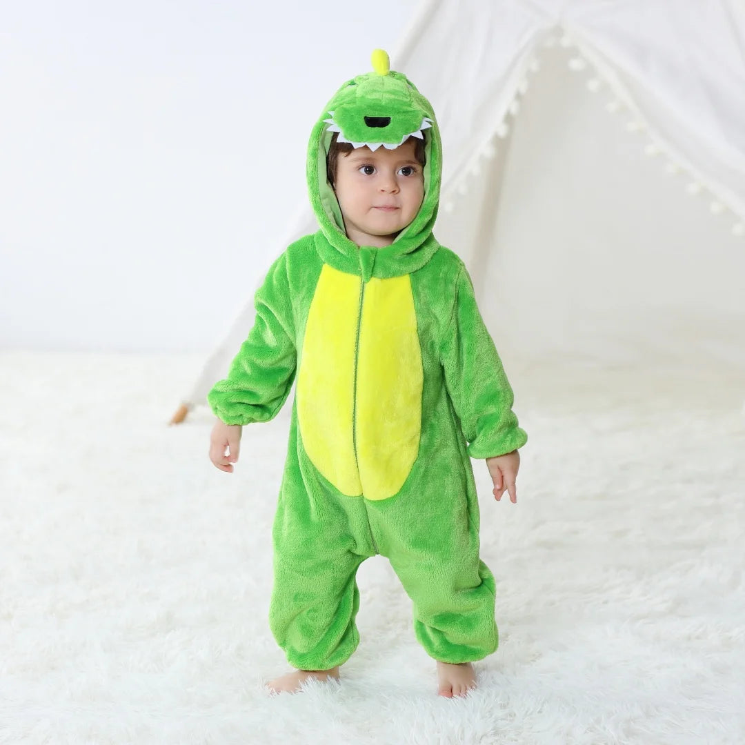 Dress your little one in these cute unisex infant pajamas featuring fun dinosaur and animal prints—perfect for cozy nights and playful days! -