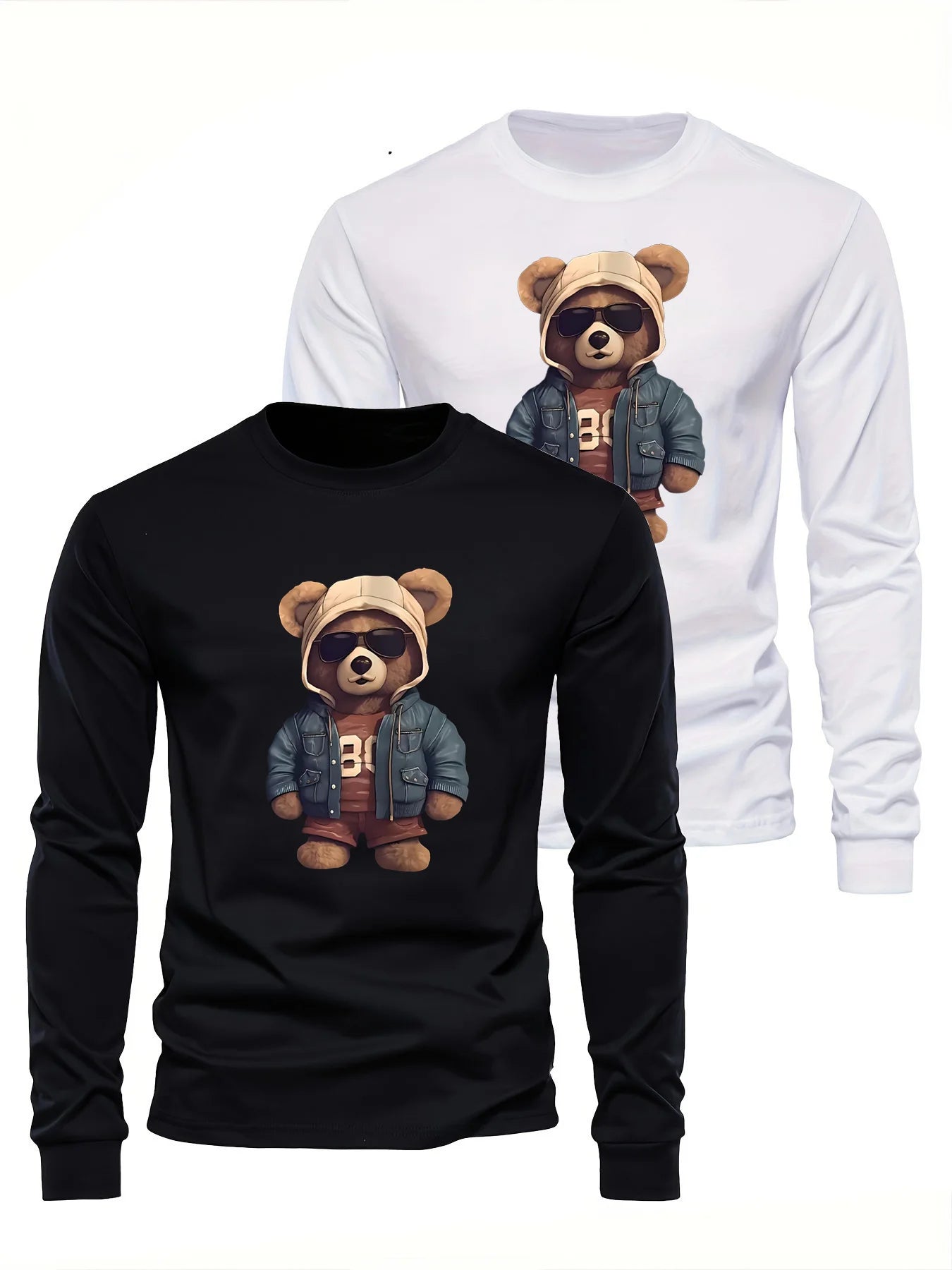 Men's 100% pure cotton long sleeved T-shirt top -