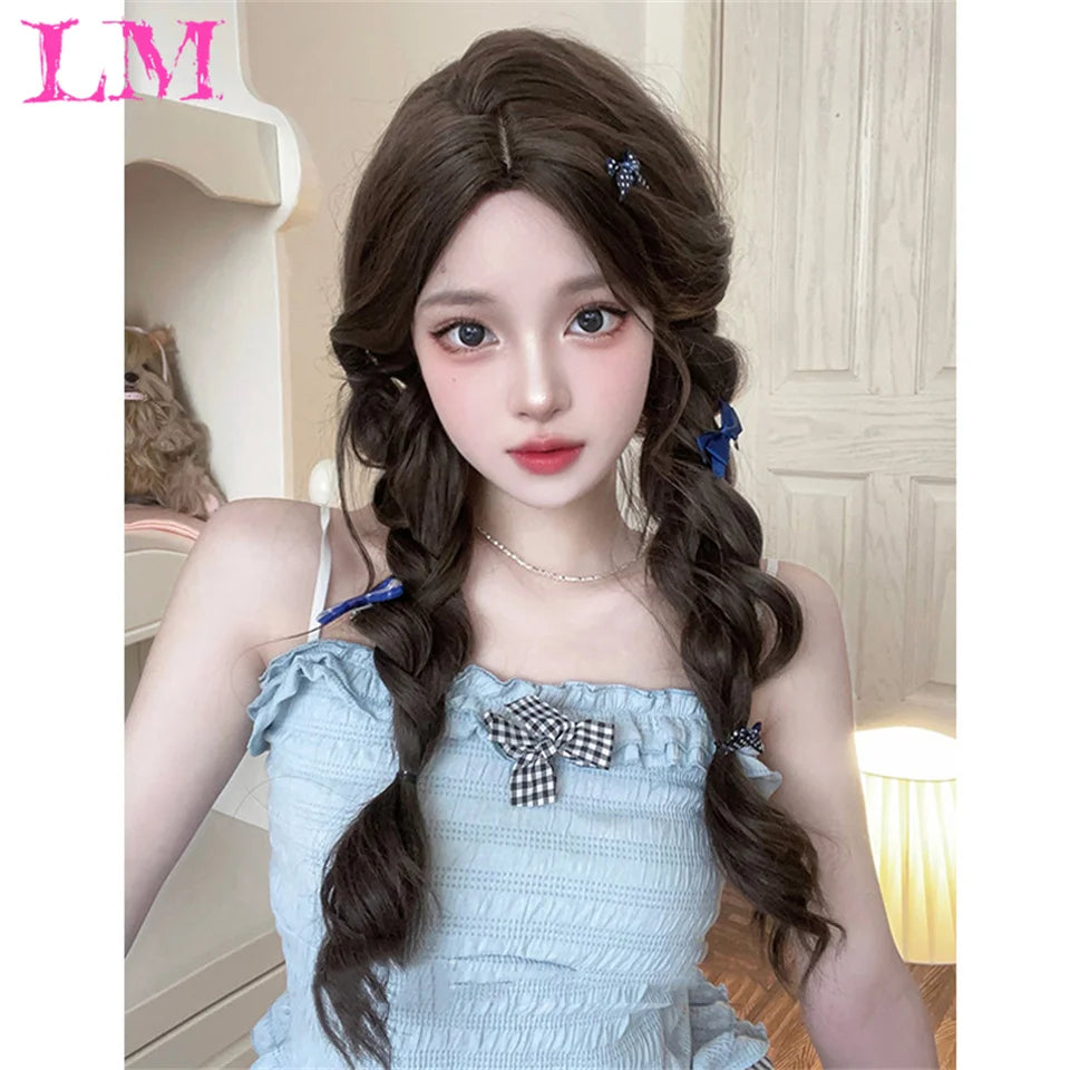 Elevate your style with this 38-inch long ombre brown, red, and blonde highlight straight lace front wig. Perfect for a chic and trendy look, this wig offers versatility and glamour for various occasions. -