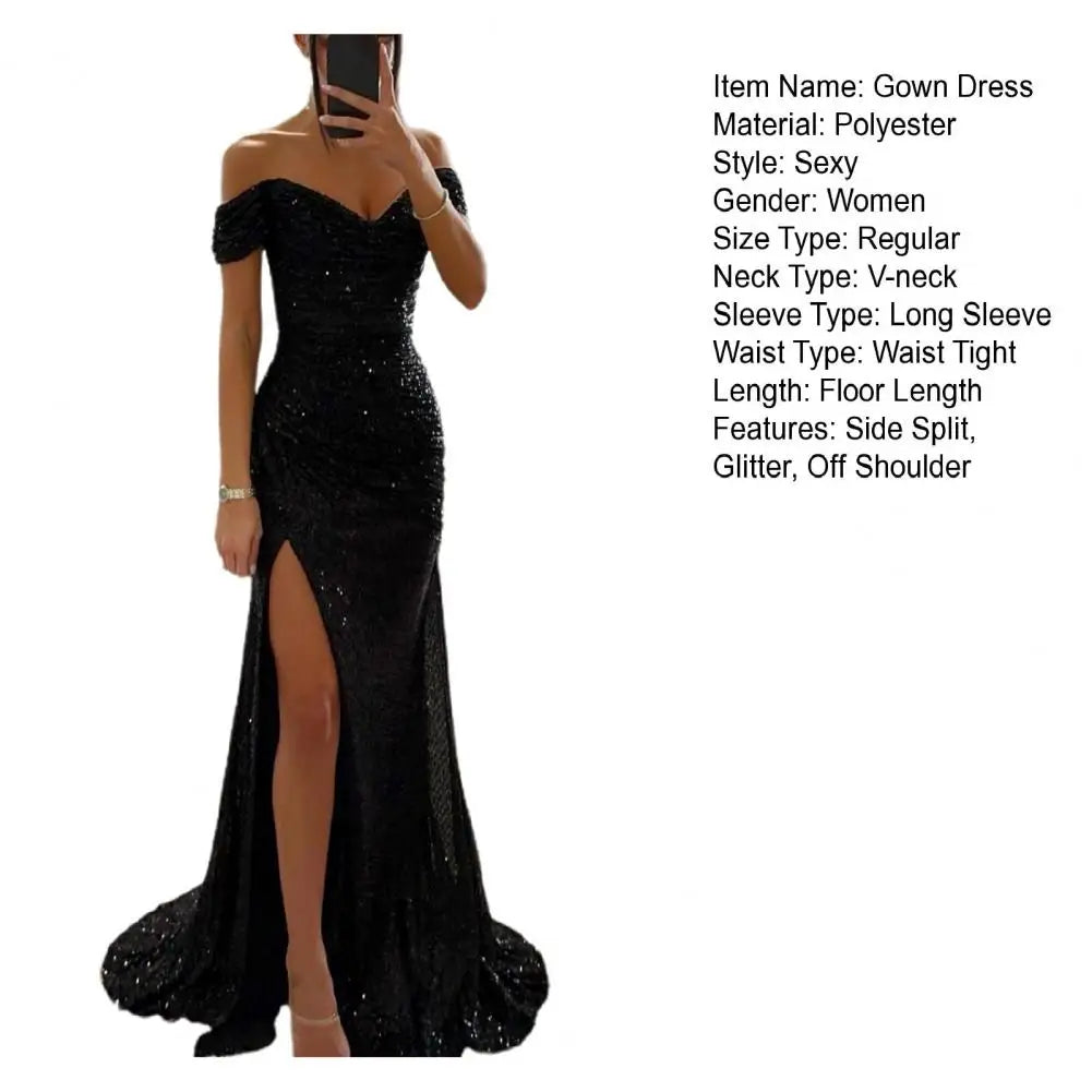 Dazzle in style with this sequin pleated maxi dress featuring short sleeves and a waist-tight silhouette—perfect for showcasing sophistication and glamour! -