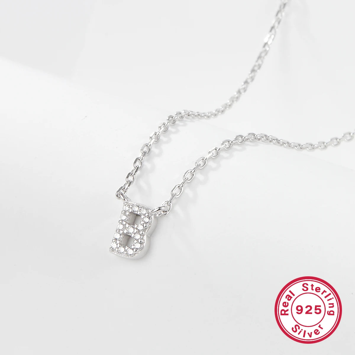 Sterling silver light luxury exquisite letter pendant necklace -
