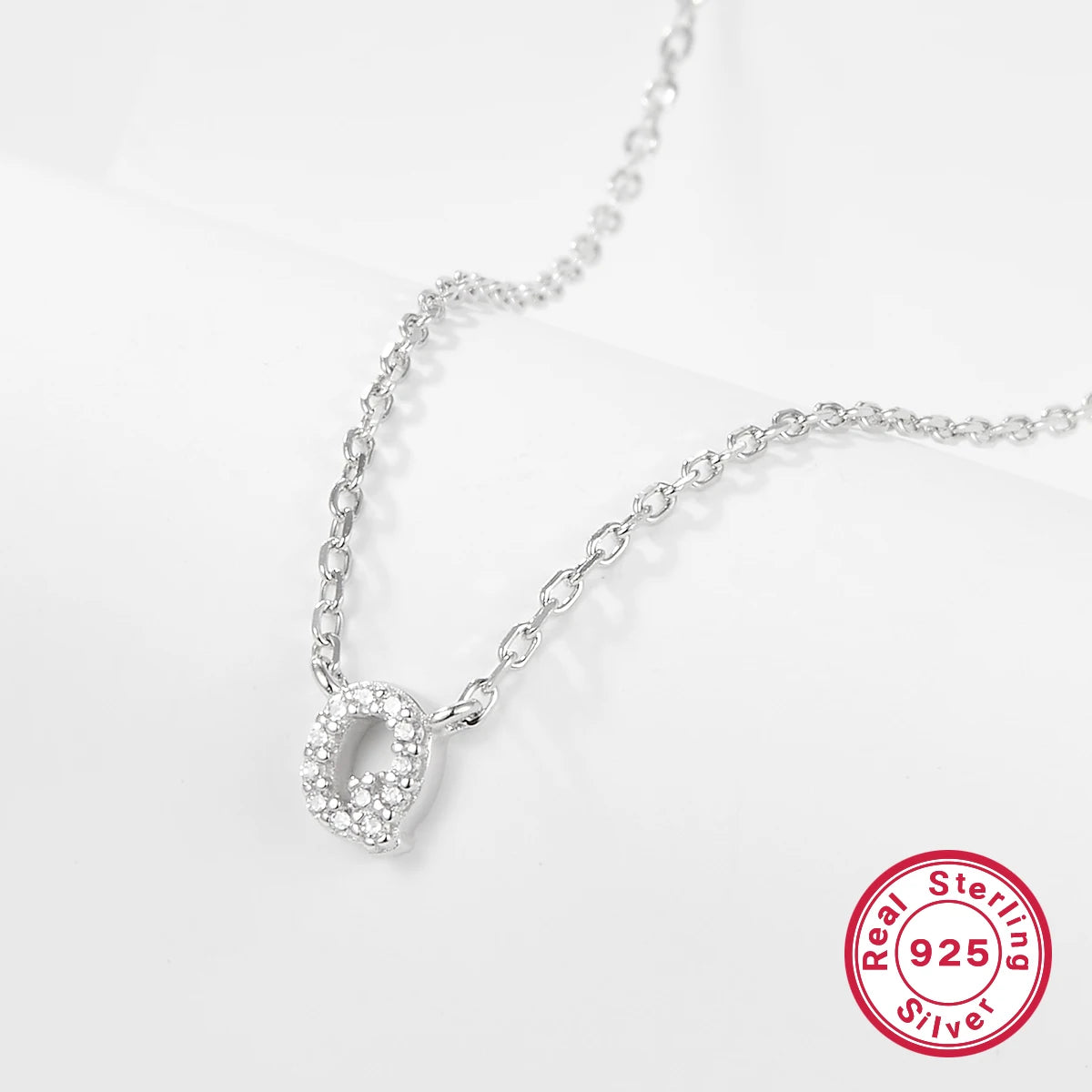 Sterling silver light luxury exquisite letter pendant necklace -