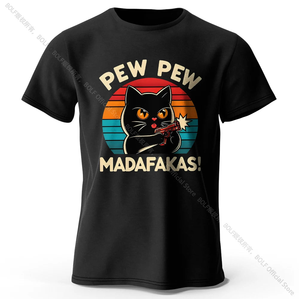 Cute Hand-Drawn Cat T-Shirt -