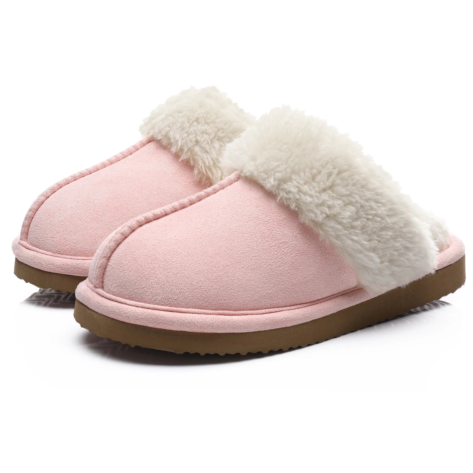 Evshine Women Plush Cotton Slippers Winter Indoor Warm Soft House Slipper Comfort Memory Foam Slides Outdoor Fur Fuzzy Flat Shoe -