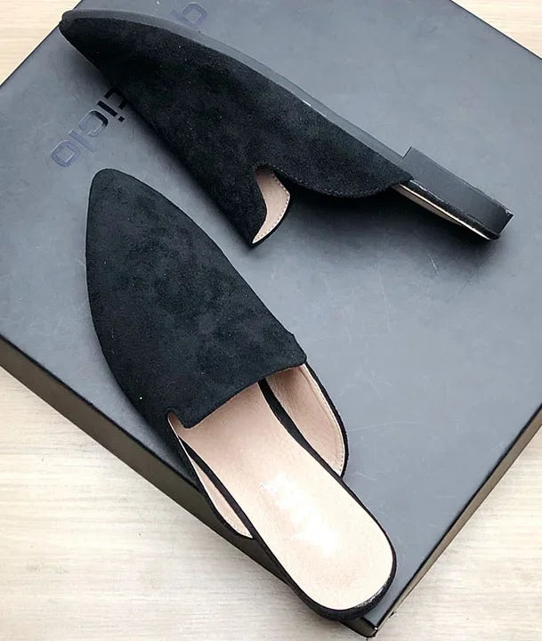 Female Simple Sewing Plain Shoes Outdoor Pointy Toe Slides Camel Blue Soft Sole Wide Fitting 48-33 2022 New Arrivals De Mujer -
