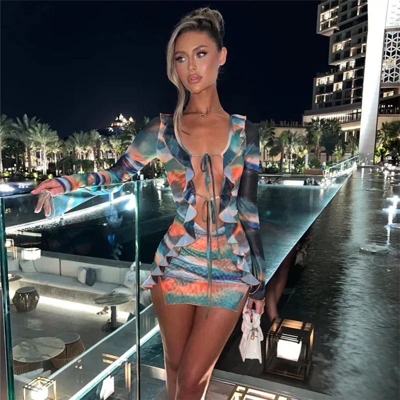 Women's Mini Dress Long Sleeve -