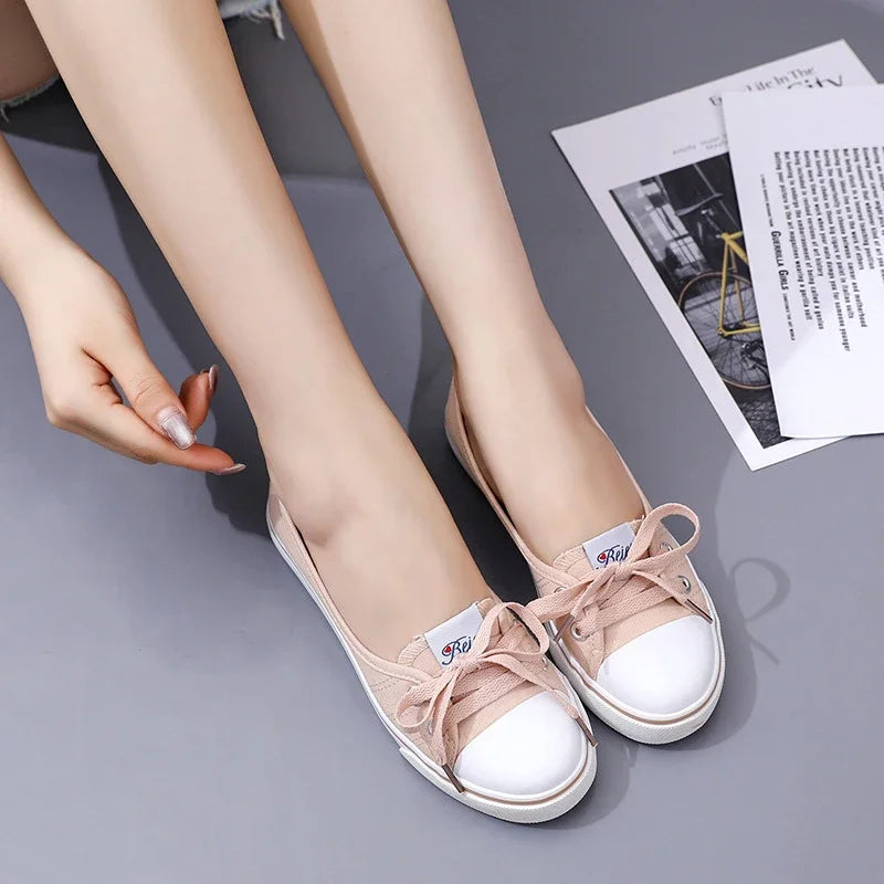 2023Sneakers Shoes for Women Zapatillas Mujer Solid Sapatilha Feminina Zapatilla Tenis Feminino Lace-up White Chaussures Plates -