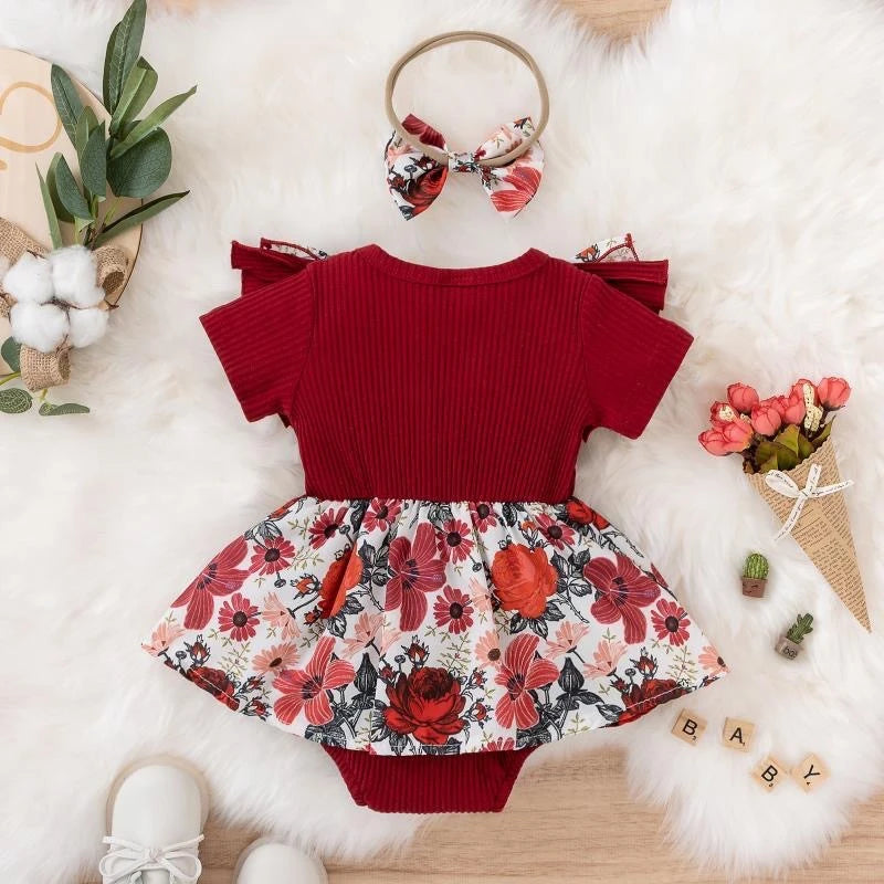 Dress your baby girl in adorable comfort with this striped cotton jumpsuit featuring a sweet bowknot—perfect for newborns! -