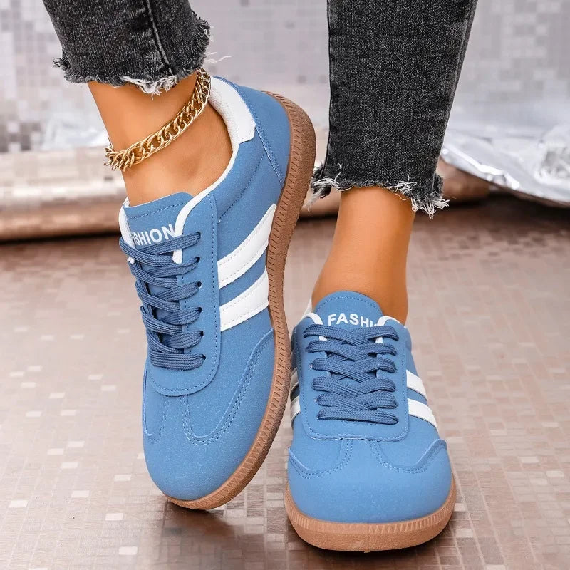 2025 Spring New Lace Up Women's Sports Shoes Plus Size Woman Sneakers Mixed Colors Female Fashion Versatile Flat Casual Sneaker -