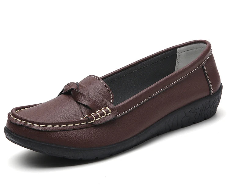 Shoes Women 2025 New Loafers Slip On Flats Leather Shoes Woman Comfortable Flat Shoes Women White Zapatos Mujer Women's Footwear -