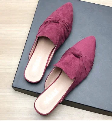 Female Simple Sewing Plain Shoes Outdoor Pointy Toe Slides Camel Blue Soft Sole Wide Fitting 48-33 2022 New Arrivals De Mujer -