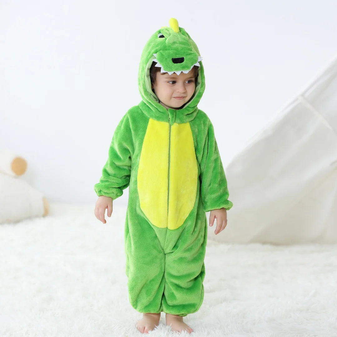 Dress your little one in these cute unisex infant pajamas featuring fun dinosaur and animal prints—perfect for cozy nights and playful days! -