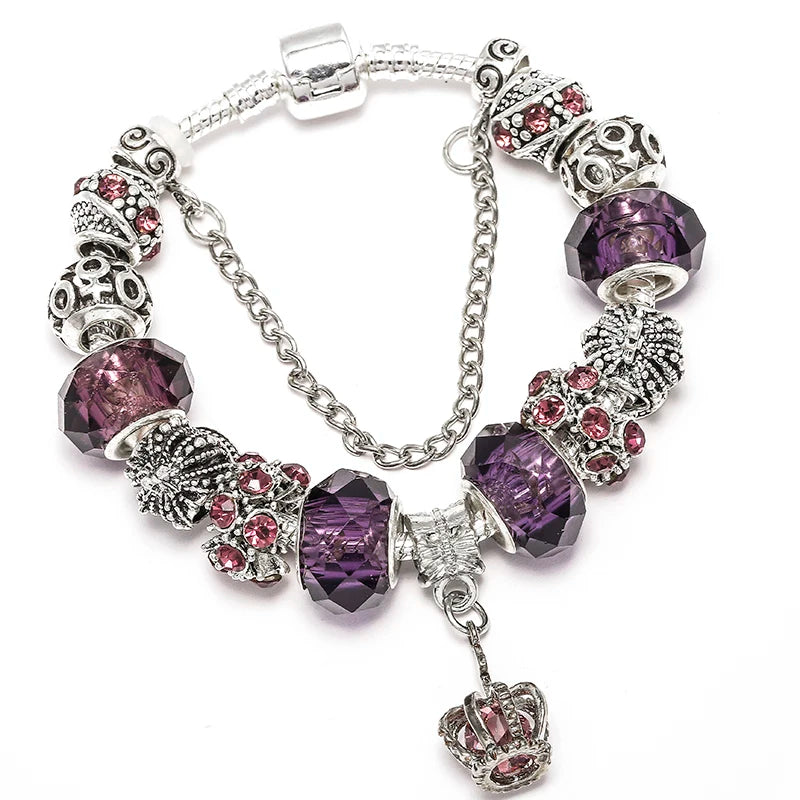 Pink Heart To Heart Beads Charm Bracelets -